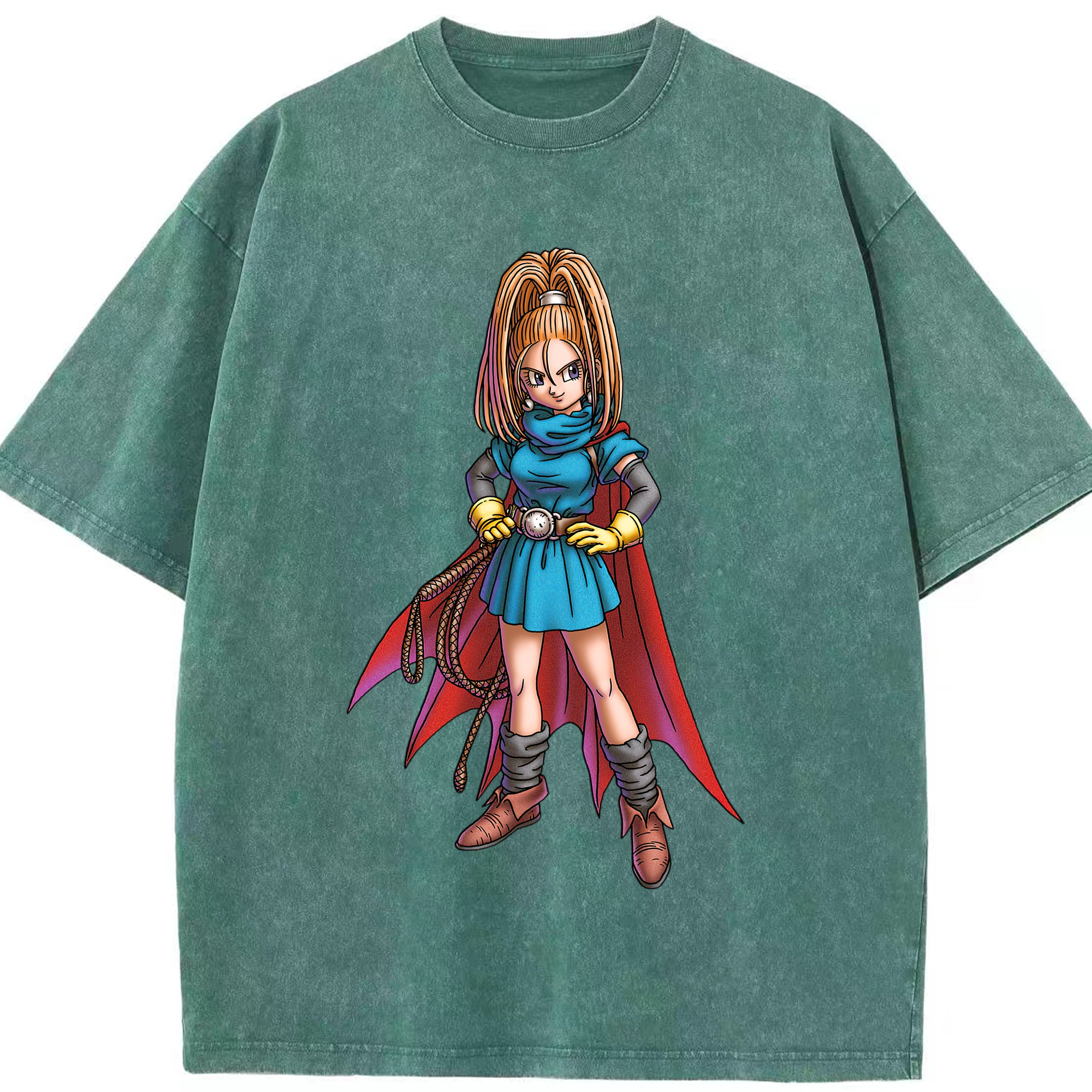 （画像用） ドラゴンクエスト Doragon Kuesuto Dragon Quest 綿100% ヴィンテージ風 半袖Tシャツ（フロントプリント）